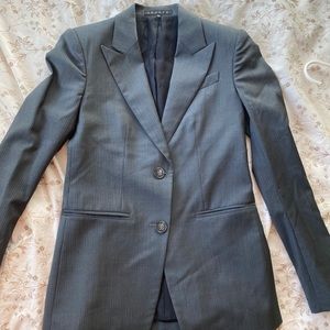 Theory woman small pinstripe grey suit